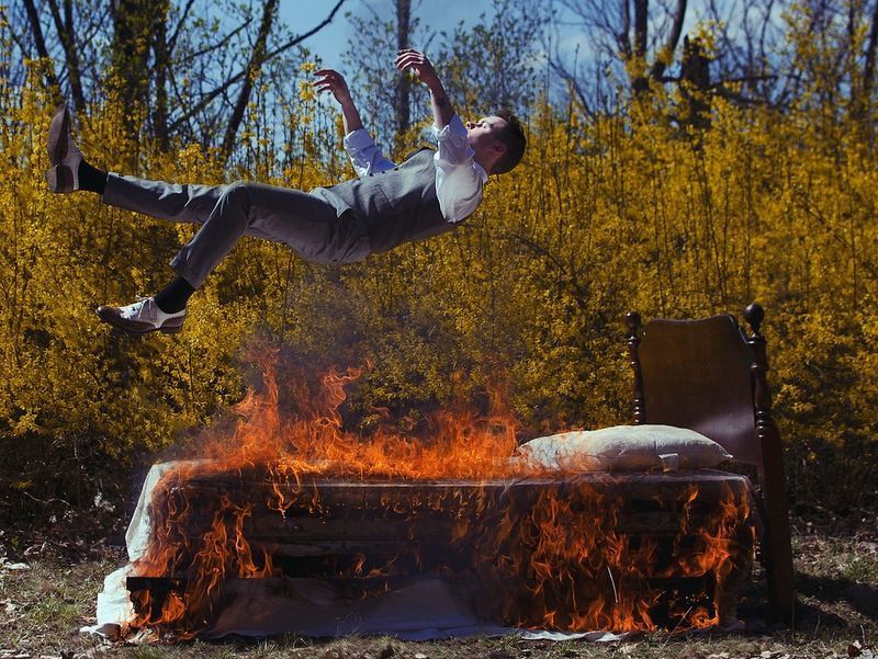 ‘It was on Fire when I lay down on it’.